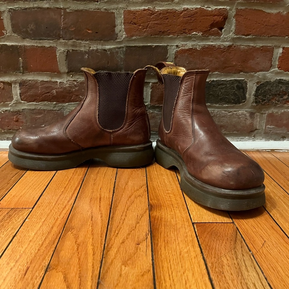 Dr. Martens Vintage Brown Leather Chelsea Boots Chunky Platform made in England